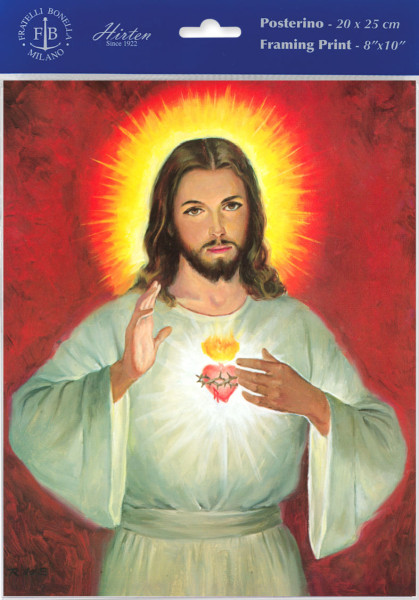 Sacred Heart of Jesus Aglow Print - Sold in 3 Per Pack - Multi-Color
