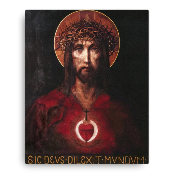 Sacred Heart of Jesus - For He So Loved the World Ready to Frame - Canvas