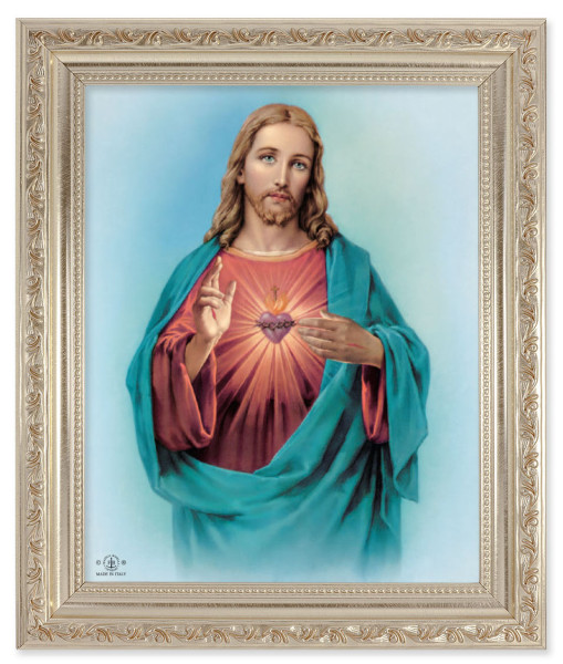 Sacred Heart of Jesus 8x10 Framed Print Under Glass - #164 Frame