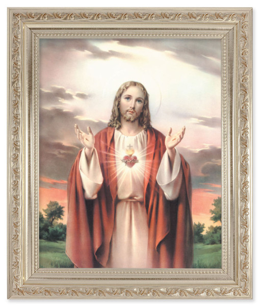 Sacred Heart of Jesus 8x10 Framed Print Under Glass - #164 Frame