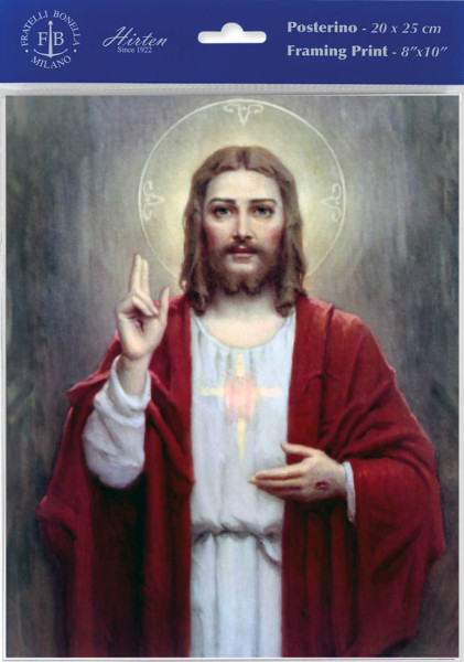 Sacred Heart of Jesus Print - Sold in 3 Per Pack - Multi-Color