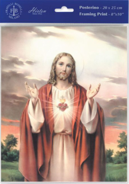 Sacred Heart of Jesus in Nature Print - Sold in 3 per pack - Multi-Color