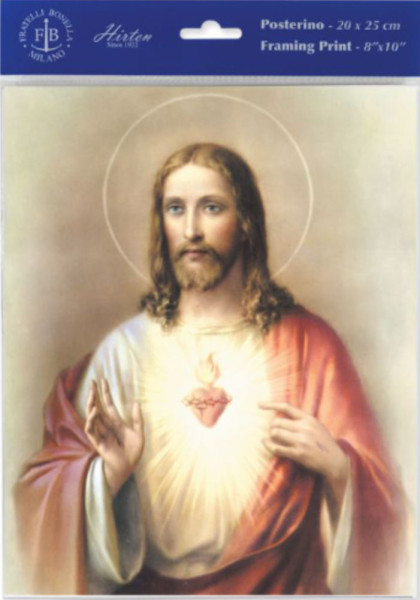 Sacred Heart of Jesus Print - Sold in 3 per pack - Multi-Color