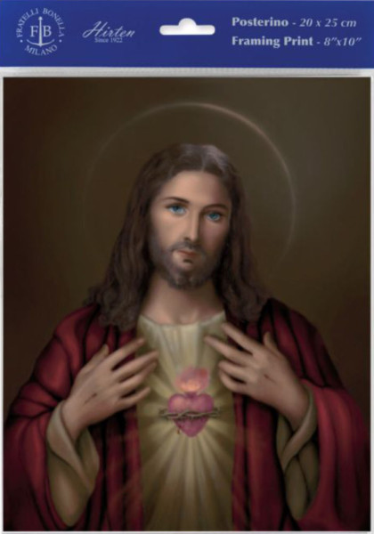 Sacred Heart of Jesus Print - Sold in 3 per pack - Multi-Color