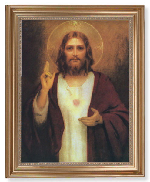 Sacred Heart of Jesus by Chambers 11x14 Framed Print Artboard - #129 Frame