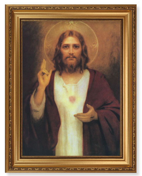Sacred Heart of Jesus by Chambers 12x16 Framed Print Artboard - #131 Frame