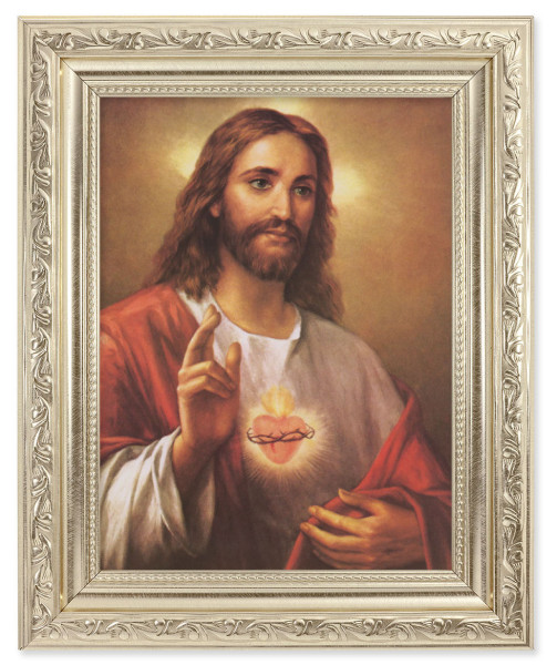 Sacred Heart of Jesus by La Fuente 6x8 Print Under Glass - #163 Frame
