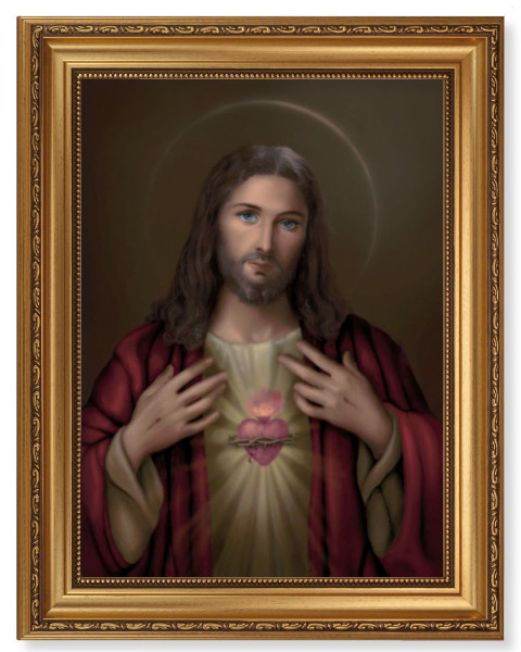Sacred Heart of Jesus by Simeone 12x16 Framed Print Artboard - #131 Frame