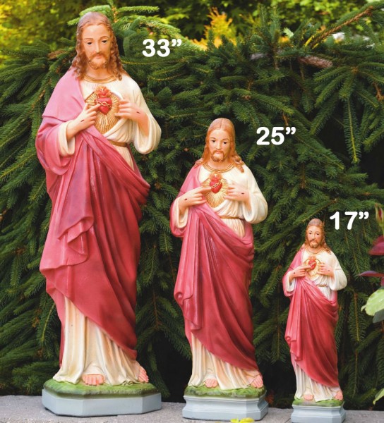 Sacred Heart of Jesus Statue 16.75 Inches - Detailed Color Finish