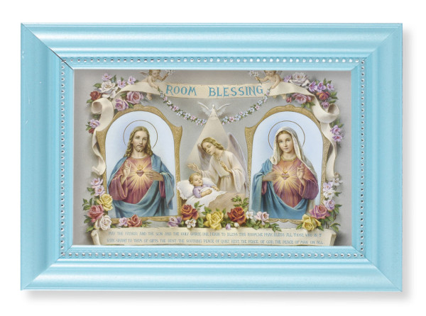Sacred Hearts Baby Room Blessing 4x6 Print Pearlized Frame - #116 Frame