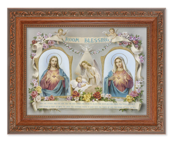 Sacred Hearts Baby Room Blessing 6x8 Print Under Glass - #161 Frame