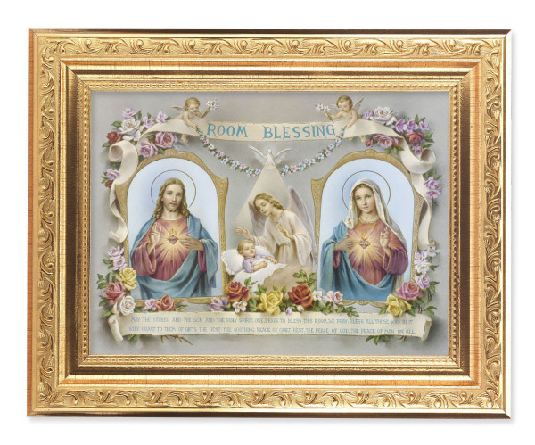 Sacred Hearts Baby Room Blessing 6x8 Print Under Glass - #162 Frame