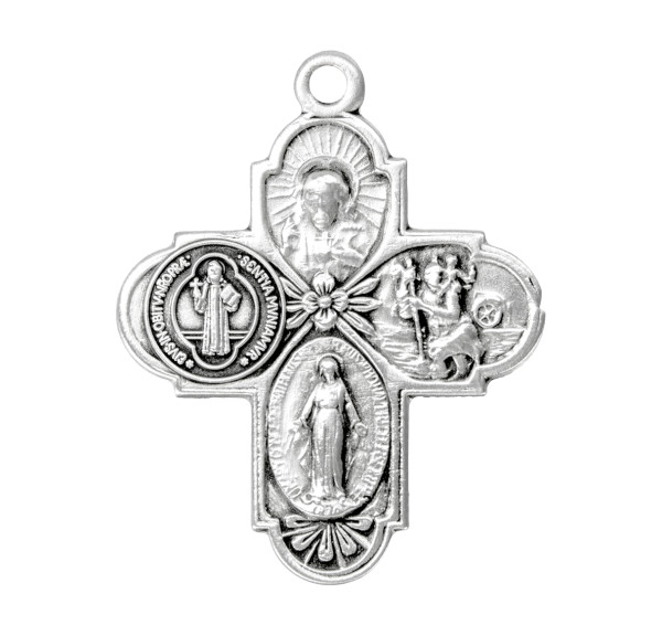 Saint Benedict Four-Way Pendant - Sterling Silver