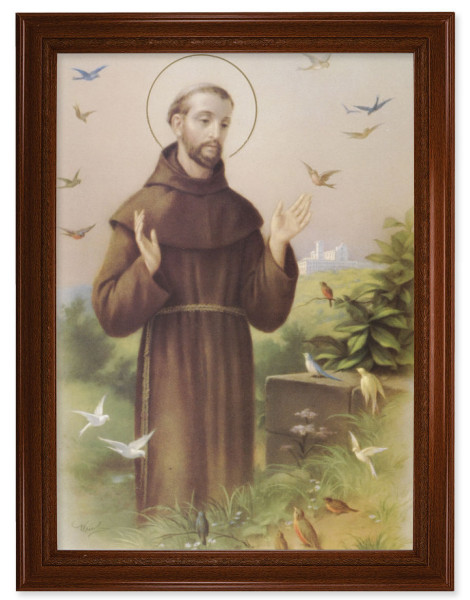 Saint Francis with Birds 19x27 Framed Print Artboard - #172 Frame
