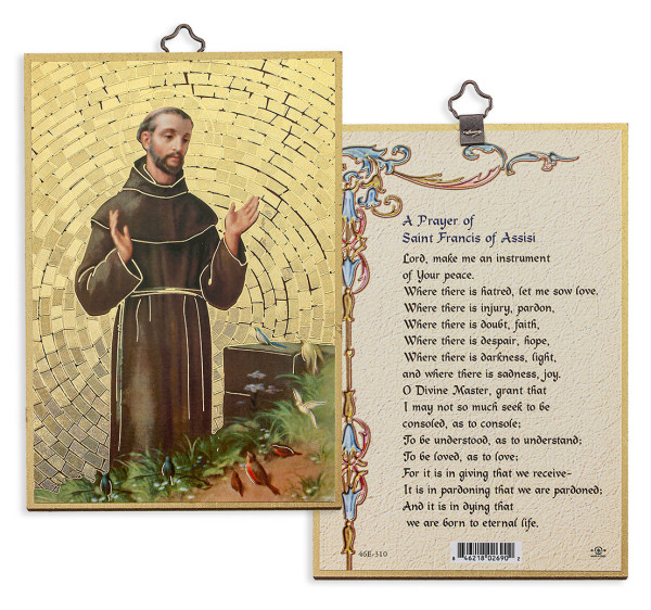 Saint Francis Peace Prayer 4x6 Mosaic Plaque - Gold