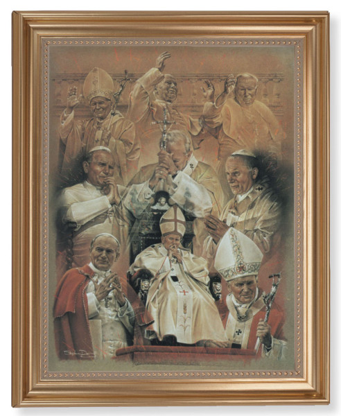 Saint John Paul II Collage 11x14 Framed Print Artboard - #129 Frame