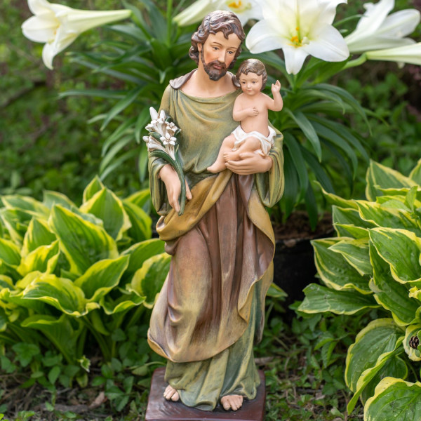 Saint Joseph and Christ Child 22 Inch High Statue - Full Color