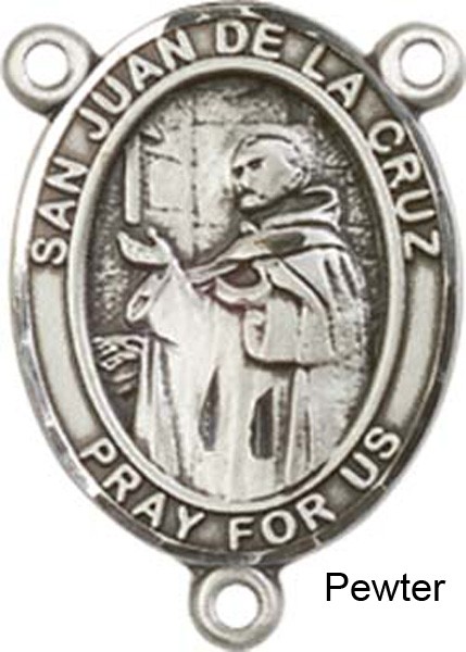 San Juan De La Cruz Rosary Centerpiece Sterling Silver or Pewter - Pewter
