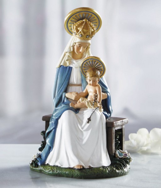 Seated Madonna 6 Inches High Statue - Full Color