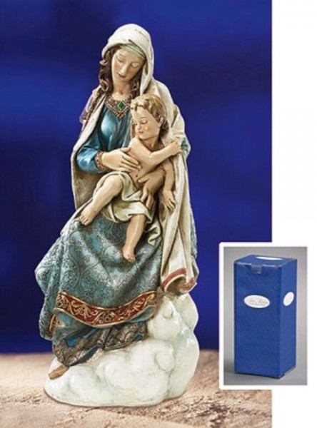 Seated Madonna and Child 28.5 Inch High Statue - Full Color