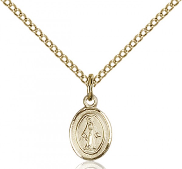 Baby Child Size Miraculous Medal Necklace - 14KT Gold Filled