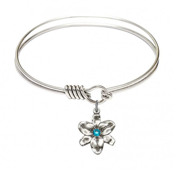 Smooth Bangle Bracelet with a Chastity Charm - Zircon