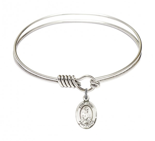 Smooth Bangle Bracelet with a Saint Louis Charm - Silver