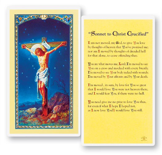 Sonnet To Christ Crucified Laminated Prayer Card - 1 Prayer Card .99 each