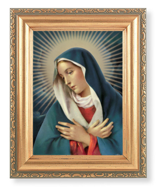 Sorrowful Madonna 4x5.5 Print Under Glass - Full Color
