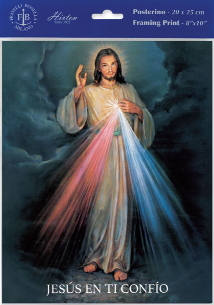 Spanish Divine Mercy Print - Sold in 3 per pack - Multi-Color