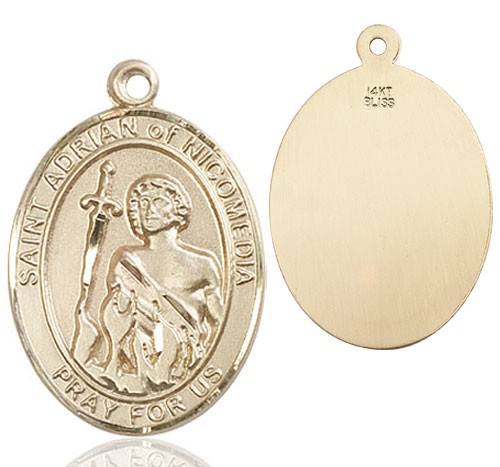 St. Adrian of Nicomedia Medal - 14K Solid Gold