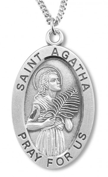 St. Agatha Medal Sterling Silver - Sterling Silver