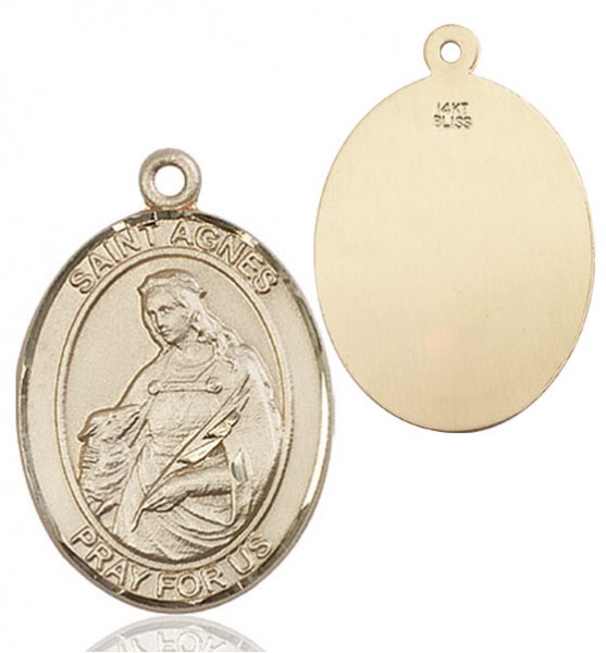 St. Agnes of Rome Medal - 14K Solid Gold