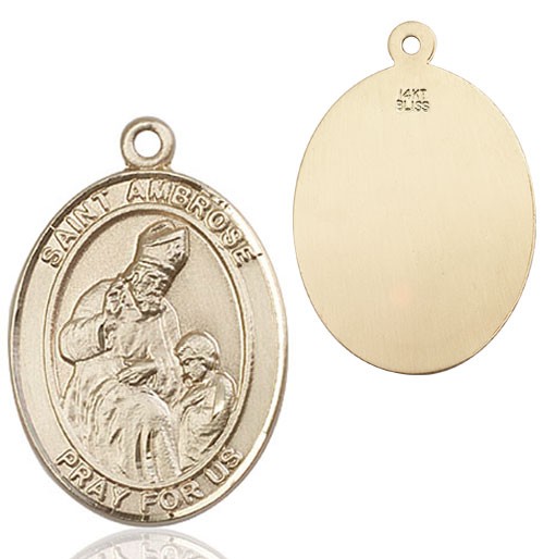 St. Ambrose Medal - 14K Solid Gold