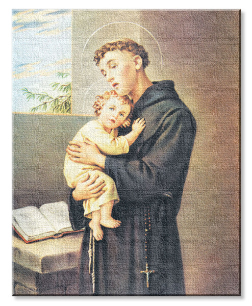 St. Anthony 8x10 Stretched Canvas Print - Full Color