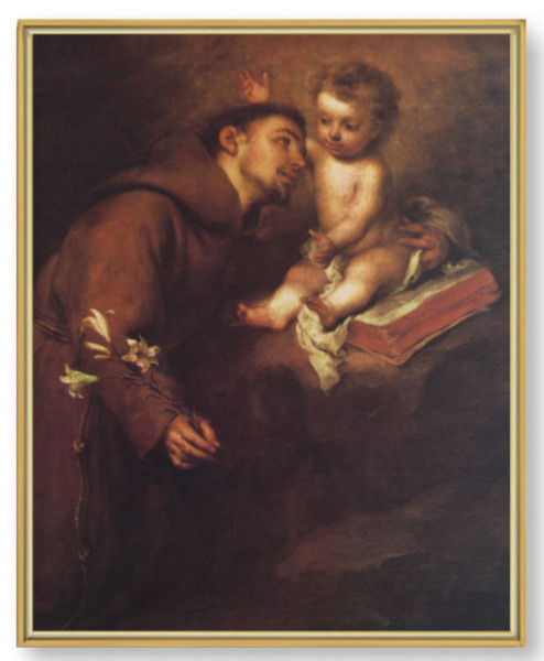 St. Anthony Gold Frame 11x14 Plaque - Full Color