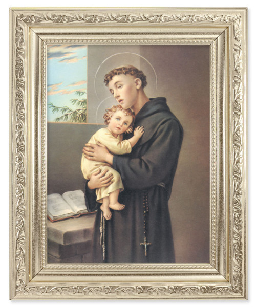 St. Anthony with Jesus 6x8 Print Under Glass - #163 Frame