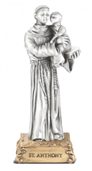 Saint Anthony Pewter Statue 4 Inch - Pewter