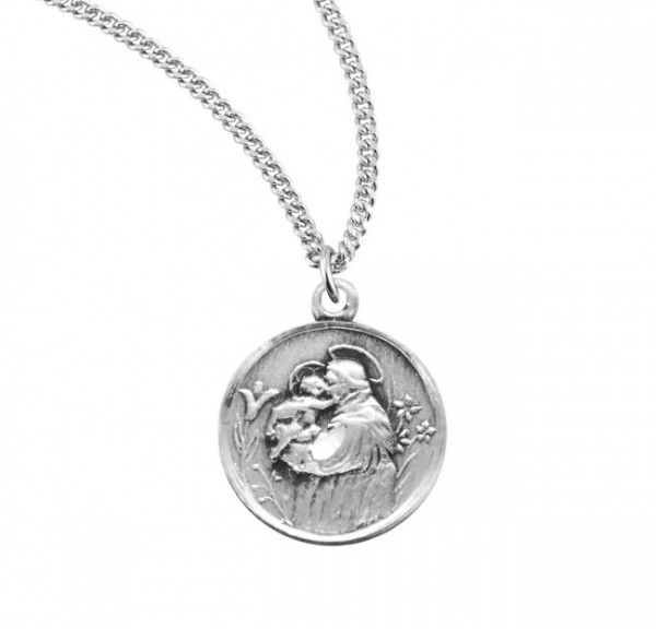 St. Anthony Round Medal Sterling Silver - Sterling Silver