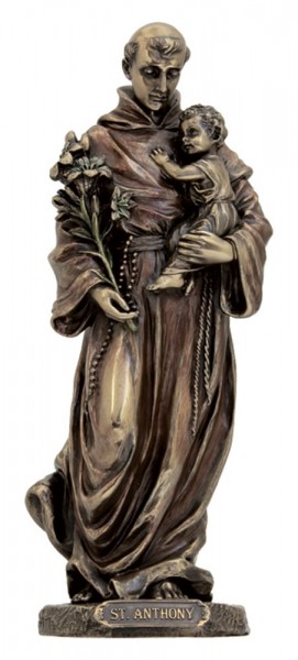 St. Anthony with Child Statue - 8 inches - Bronze