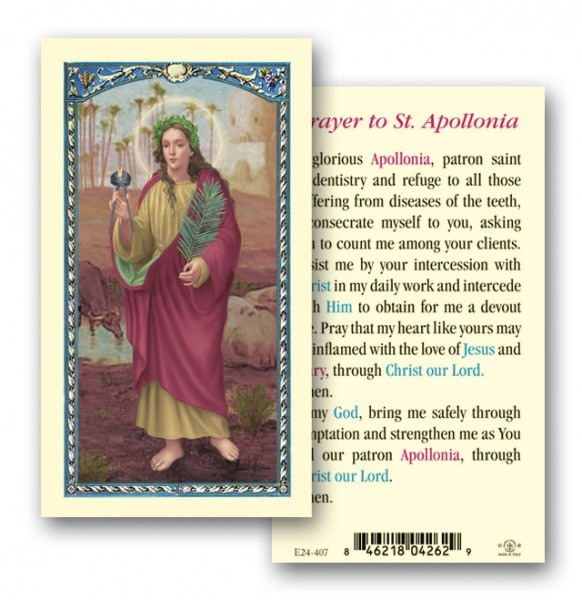 St. Apollonia Laminated Prayer Card - 1 Prayer Card .99 each