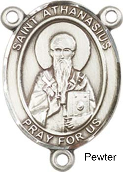 St. Athanasius Rosary Centerpiece Sterling Silver or Pewter - Pewter