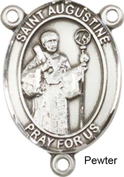 St. Augustine Rosary Centerpiece Sterling Silver or Pewter - Pewter