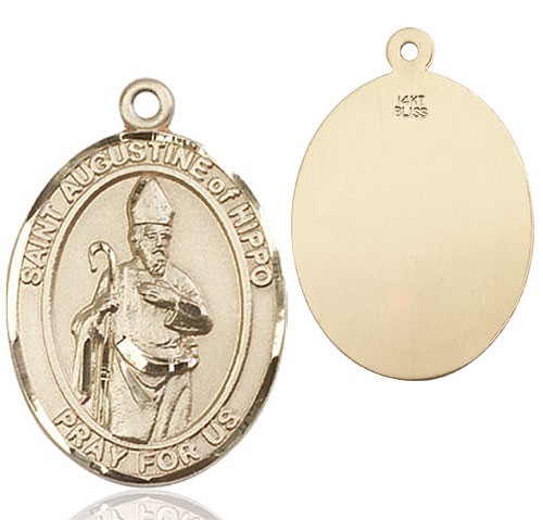 St. Augustine of Hippo Medal - 14K Solid Gold