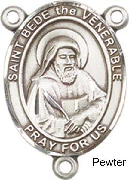 St. Bede the Venerable Rosary Centerpiece Sterling Silver or Pewter - Pewter