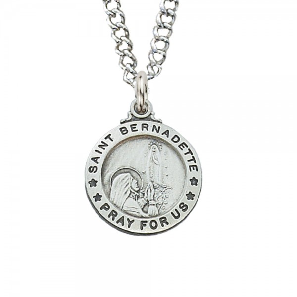 St. Bernadette Medal - Smaller - Silver