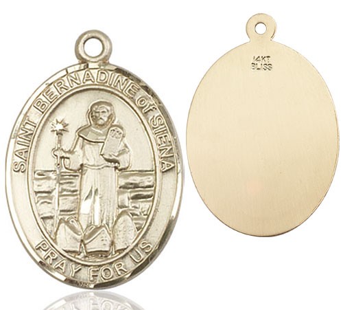 St. Bernadine of Sienna Medal - 14K Solid Gold