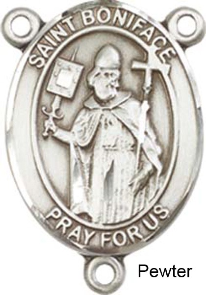St. Boniface Rosary Centerpiece Sterling Silver or Pewter - Pewter