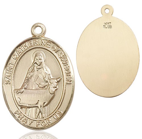 St. Catherine of Sweden Medal - 14K Solid Gold