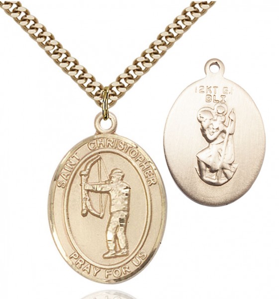 St. Christopher Archery Medal - 14KT Gold Filled